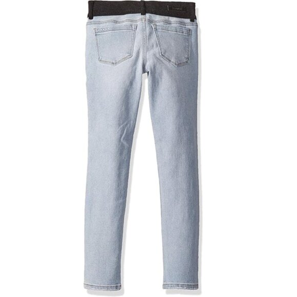 NEW [BLANKNYC] The Mini Reade Skinny Colorblock Band Jeans Pants Aquarius 2 tone - Picture 2 of 4